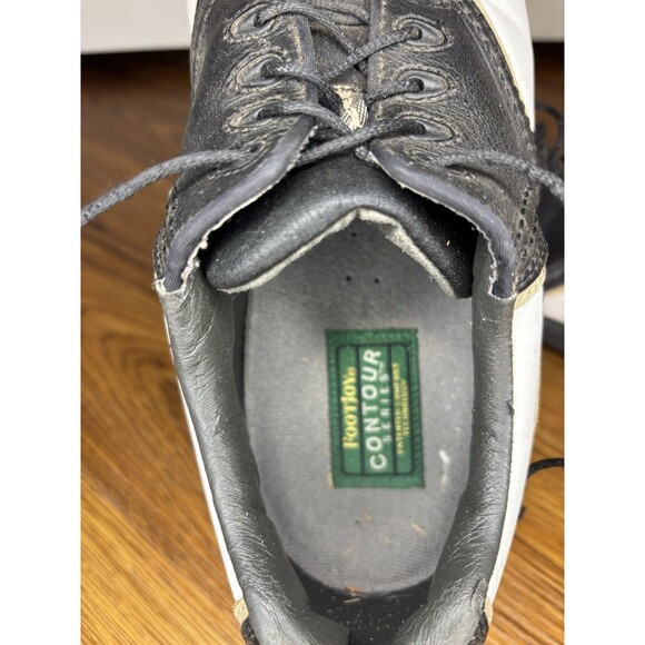 FootJoy Golf Shoes Mens 9.5 Black White Good Contour Series 54031 Leather Spiked main image 5